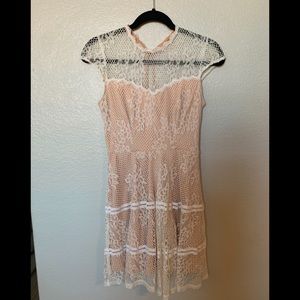 Nude and White Dress